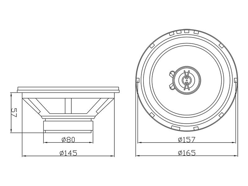 165mm Głośniki samochodowe WH-1616 150W