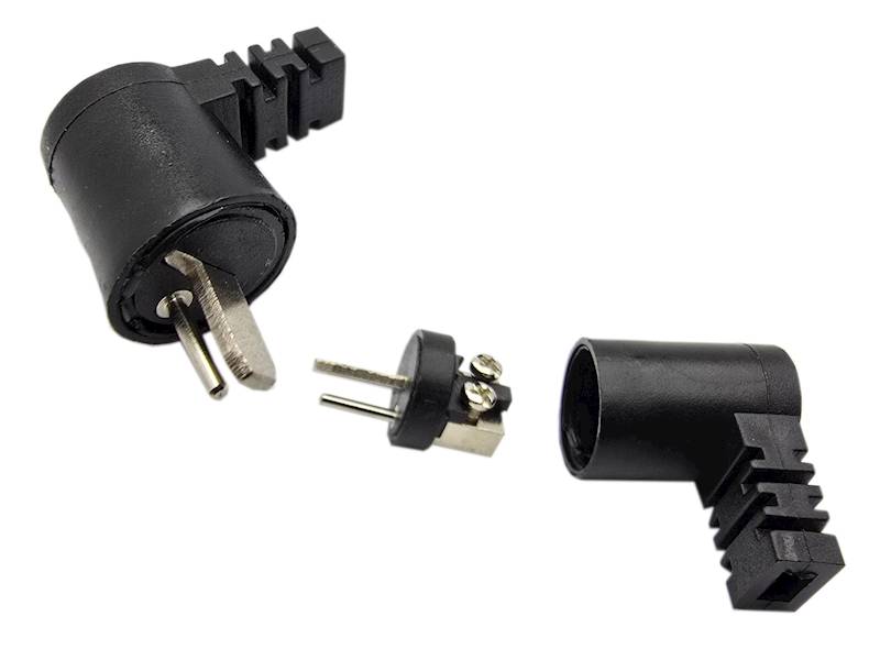 Głośnikowy Wtyk, kątowy na przewód, zacisk śrubowy