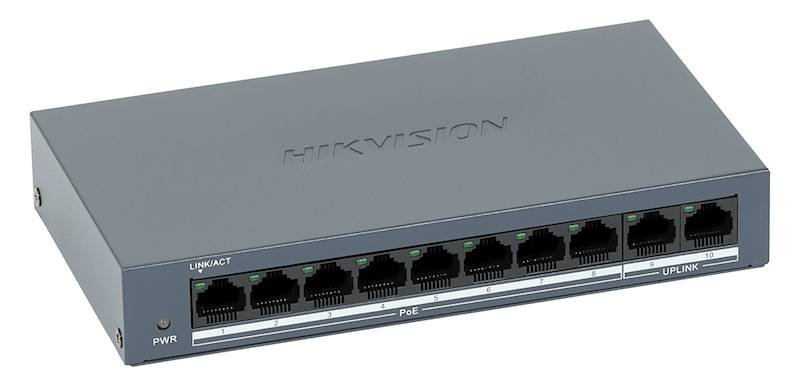 Switch PoE Hikvision DS-XS0110 10 portów tym 8 PoE