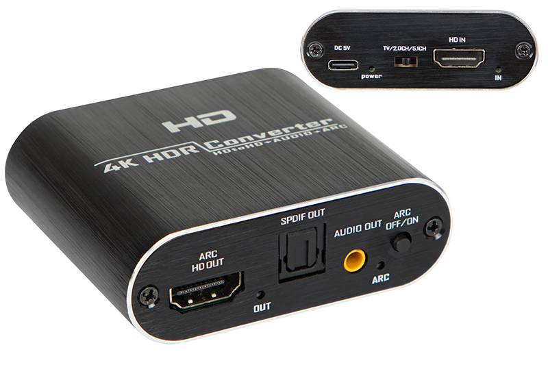 Konwerter TOSLINK HDMI do HDMI+audio z zasilaczem