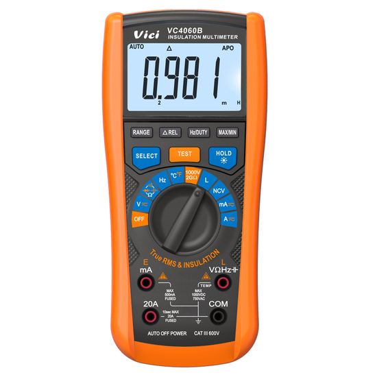 VC4060B+ TRMS LCD6000max, rezystancja izol. 