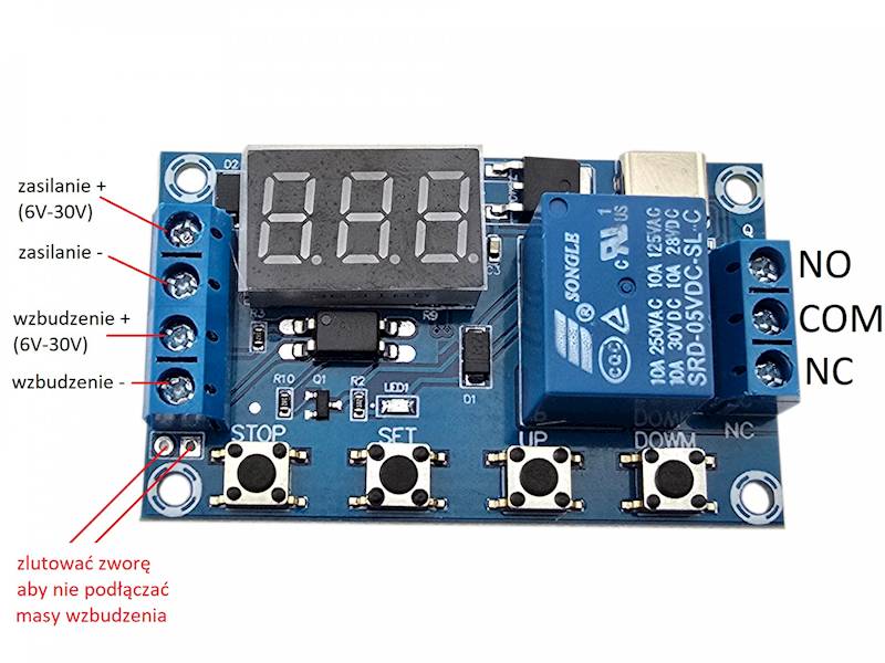 Moduł timera z przekaźnikiem 1s-999min USB-C