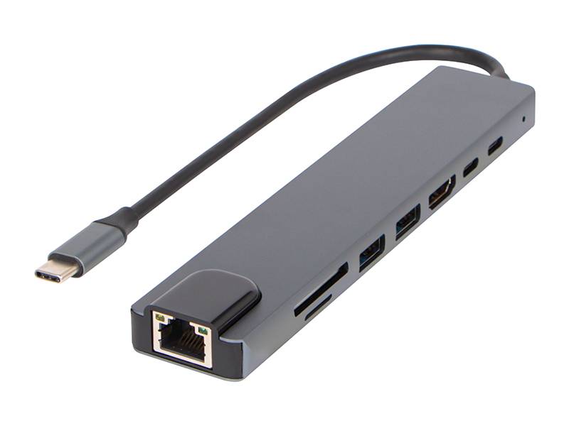 Karta sieciowa HUB USB-C wt/gn RJ45, HDMI, USB