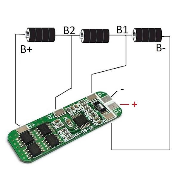 Moduł BMS 3s 4A  Li-ion 18650 