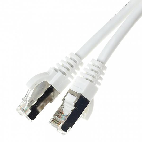 Przyłącze patchcord S/FTP cat6A; 5m; biały
