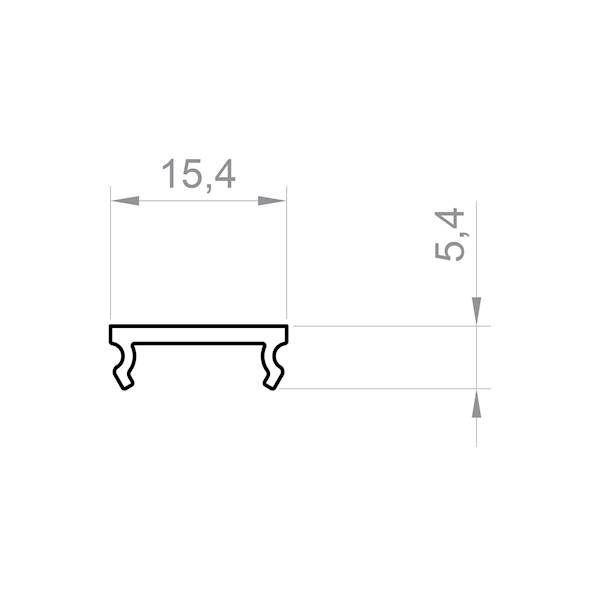 Klosz C9 do profili 16mm 2 m mleczny