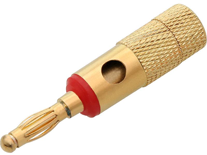 Banan; wtyk głośnikowy czarny lub czerwony pasek