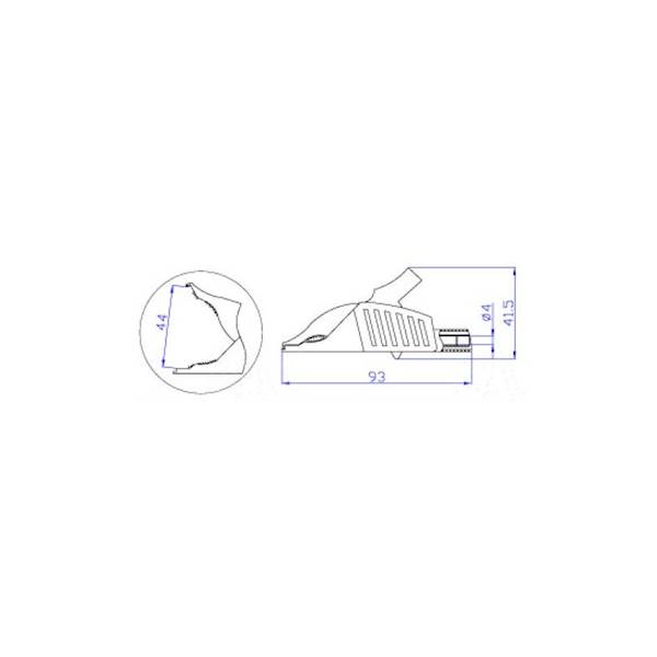 Krokodyl, gn.4mm, 1kV; 19A czarny lub czerwony