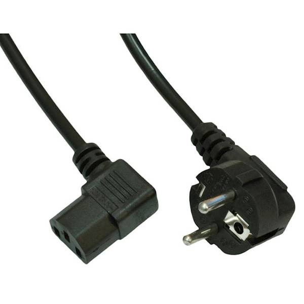 Kabel zasilający IEC C13 1,5m kątowy CU 0,75mm2