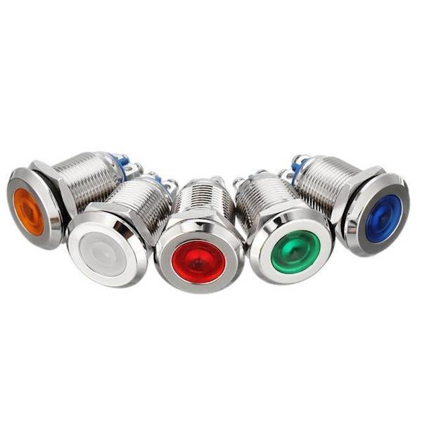 Kontrolka LED 16mm 24V metalowa zielony