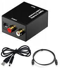 Konwerter optyczny Toslink Coaxial na RCA i Aux
