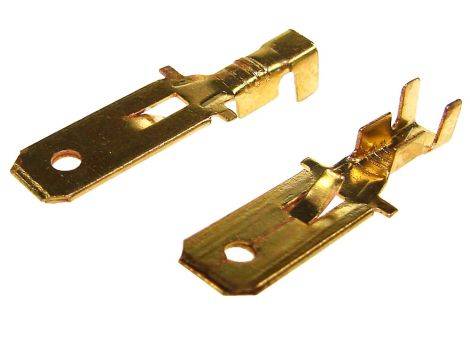 Konektor płaski 6,3mm męski z zatrzaskiem ÷1,5mm