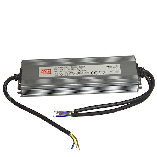 12Vdc 12,5A Zasilacz 150W 212x65x31 IP67	