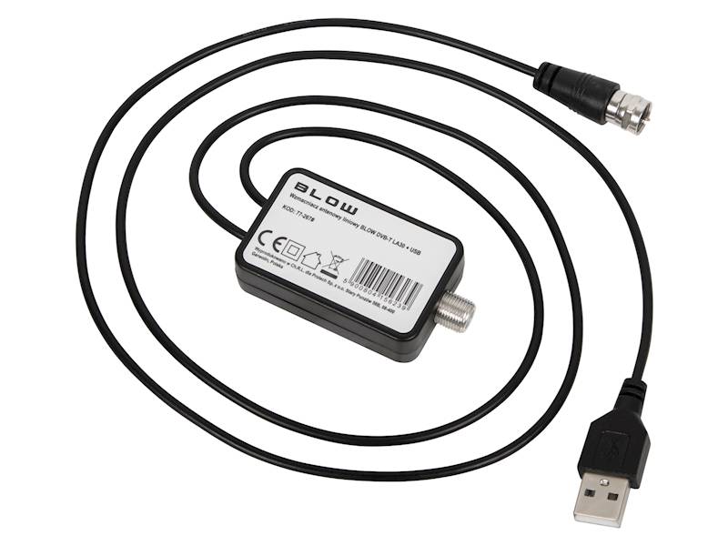 Wzmacniacz antenowy liniowy BLOW DVB-T LA30 + USB