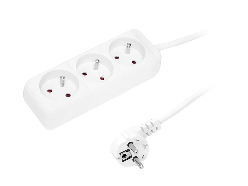 Przedłużacz 3G 5m biały 3x1,5mm