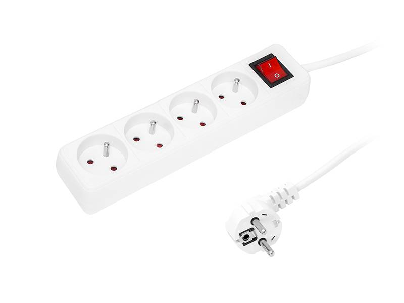 Przedłużacz 4G 5m z wyłącznikiem biały