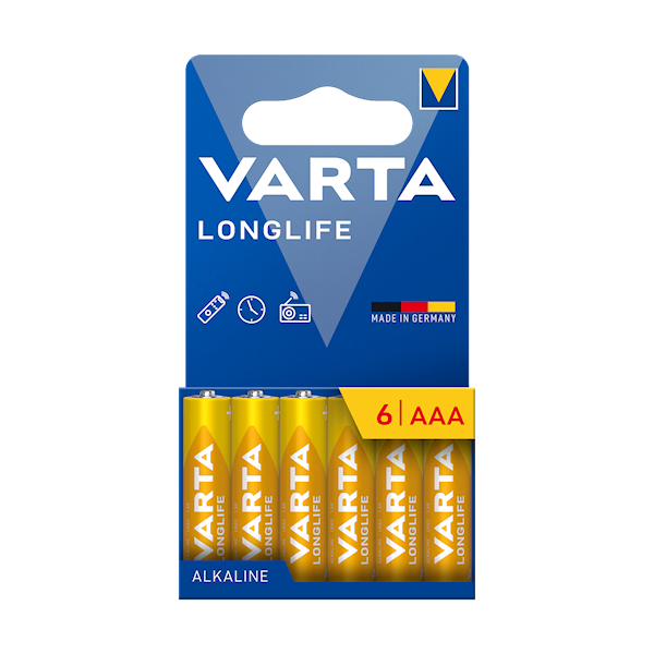 BLISTR (6szt.) VARTA LONGLIFE AAA 1,5V ALKAICZNA