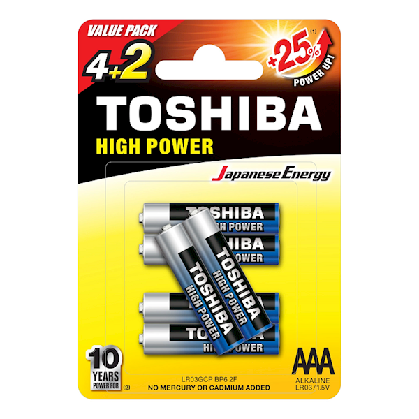 BATERIA TOSHIBA HIGH POWER LR03/AAA 1,5V