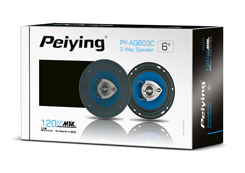 GŁOŚNIKI SAMOCHODOWE PEIYING 6" 120W PY-AQ603C 