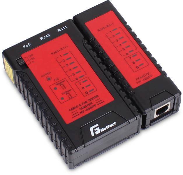 TESTER KABLI LAN/RJ45/RJ11 GETFORT POE
