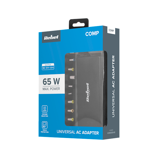 ZASILACZ UNIW.REBEL 65W 18.5-20V  KOM0939-65