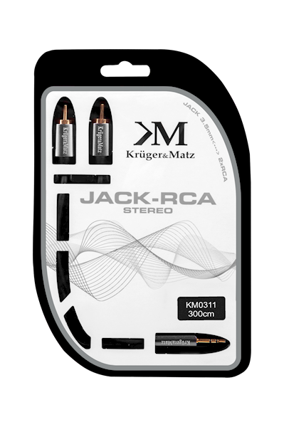 KABEL JACK 3.5 - 2RCA 3,0M KRUGER&MATZ KM0311