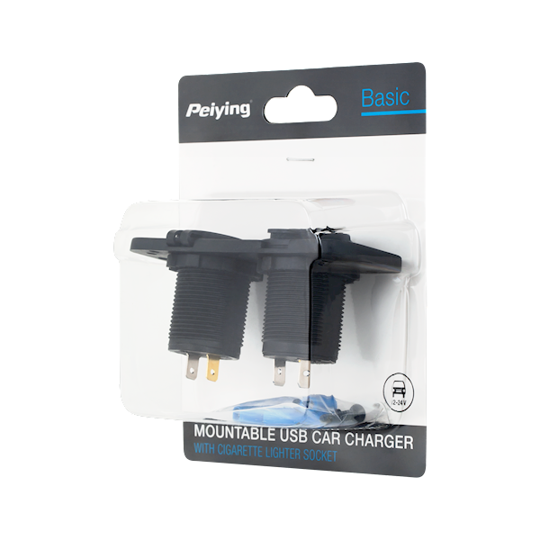 Gniazdo samochodowe ładowarka 2x USB do montażu