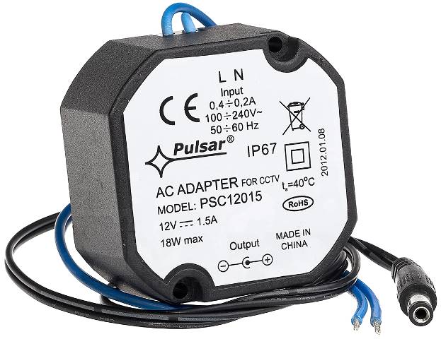 ZASILACZ DOPUSZKOWY PULSAR 12v/1,5A PSC12015