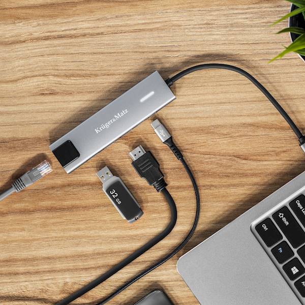 ADAPTER USB C NA HDMI/2xUSB3.0/2xUSB C/RJ45 K&M