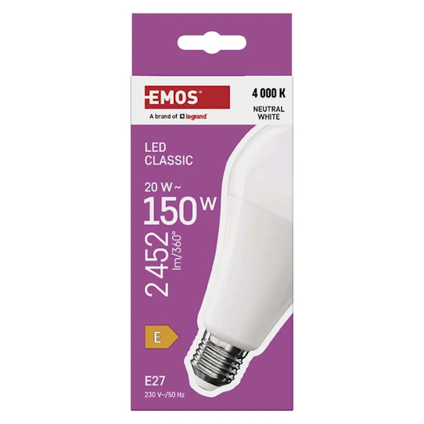 ŻARÓWKA LED EMOS E27 20W KULKA
