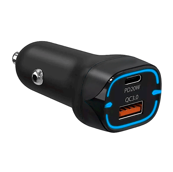 ŁADOWARKA SAMOCHODOWA 38W USB I USB C ECOBOX