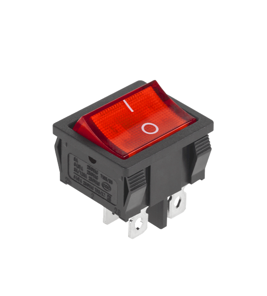 PRZEŁĄCZNIK PROST.SZER 4 PIN 230V CZERWONY