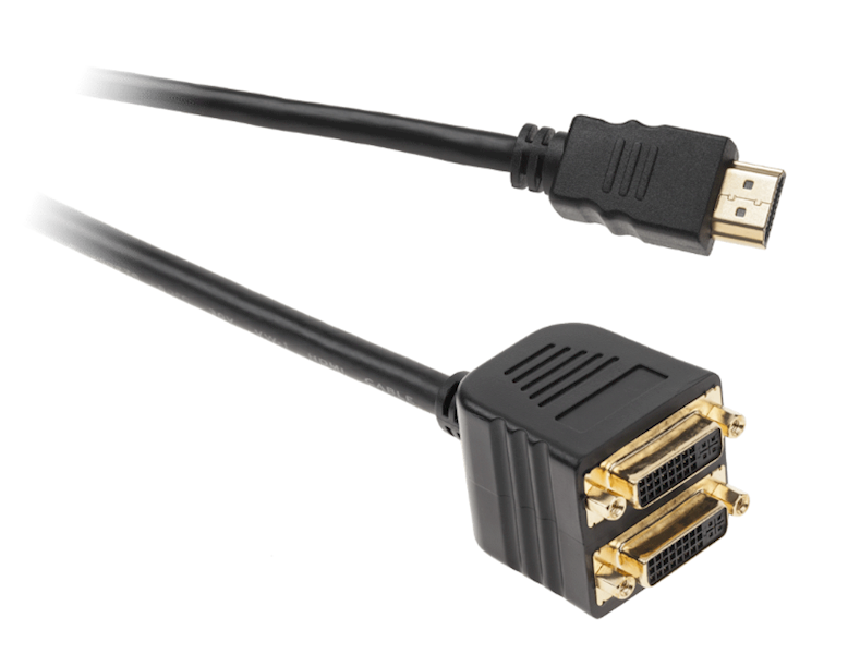 ADAPTER HDMI WTYK 2x GNIAZDO DVI 24+5