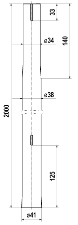 MASZT ANTENOWY STALOWY 2M 38MM ŚREDNICA 