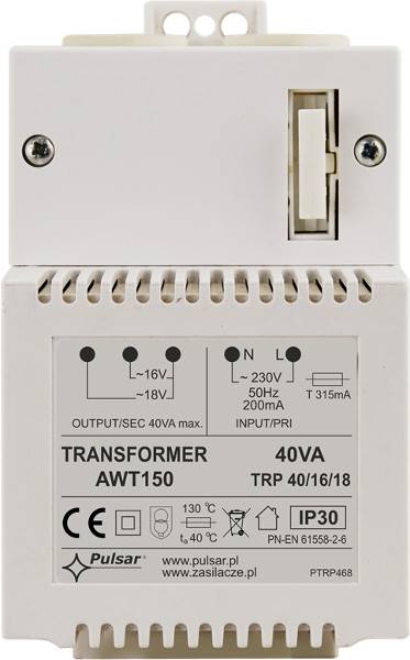 TRANSFORMATOR PULSAR AWT150 40VA/16V/18V TRP