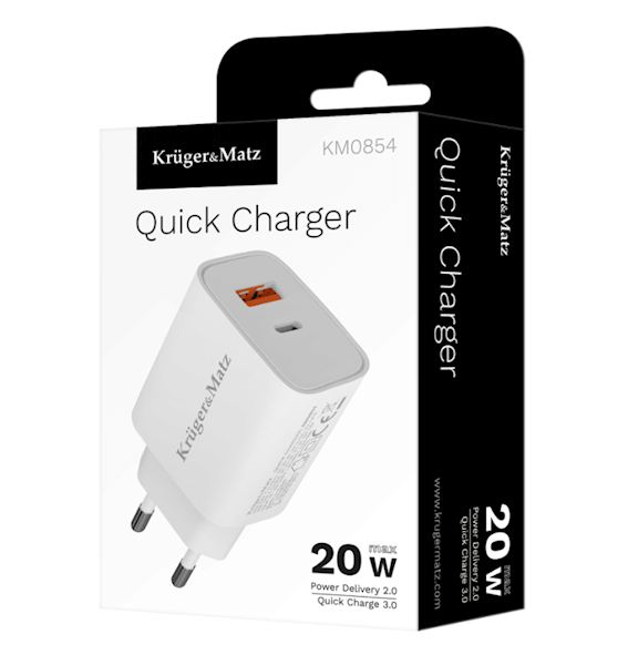 ŁADOWARKA SIECI.KRUGER&MATZ 20W GaN KM0854