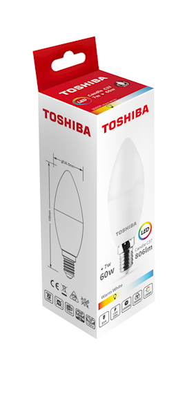 ŻARÓWKA LED TOSHIBA E14 7W ŚWIECZKA 3000/4000K