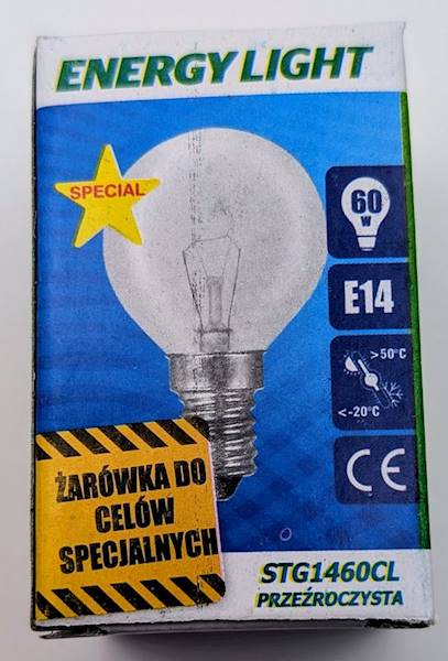 ŻARÓWKA ENERGY LIGHT E14 60W KULKA