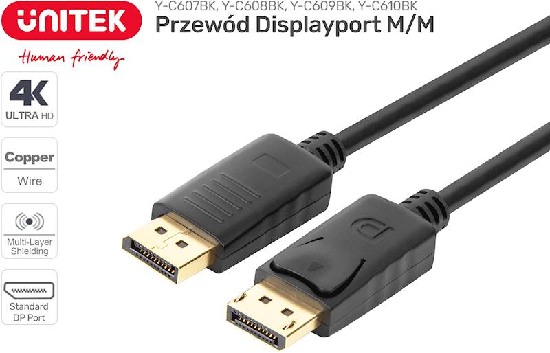 KABEL DISPLAYPORT-DISPLAYPORT UNITEK v1.2 2M