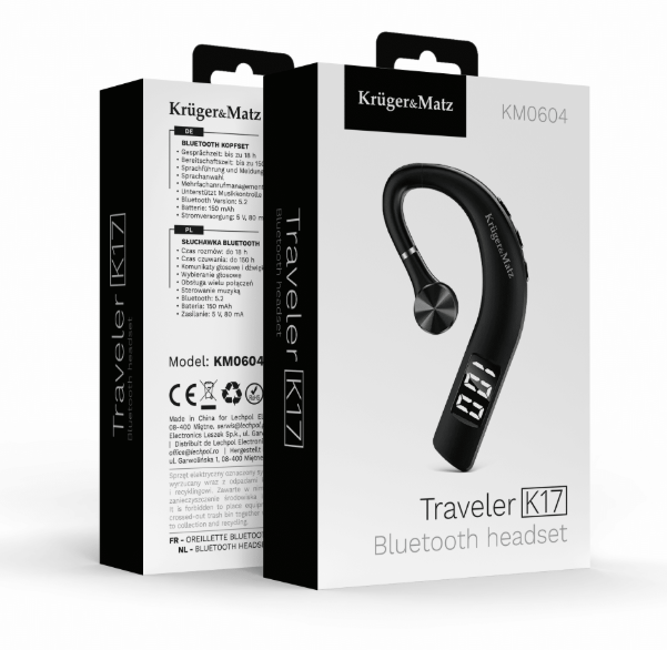 SŁUCHAWKA BLUETOOTH KRUGER&MATZ TRAVELER K17