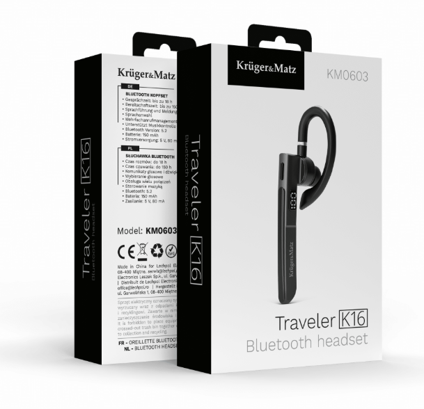 SŁUCHAWKA BLUETOOTH KRUGER&MATZ TRAVELER K16