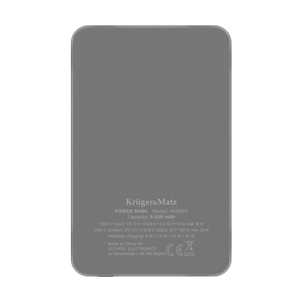 POWERBANK INDUKCYJNY KUGER&MATZ 5000mAh KM0911