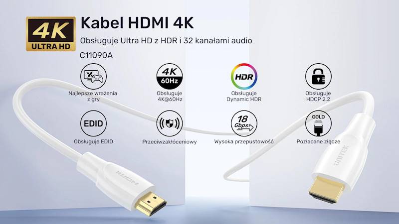 KABEL HDMI - HDMI 2.0 UNITEK 10M