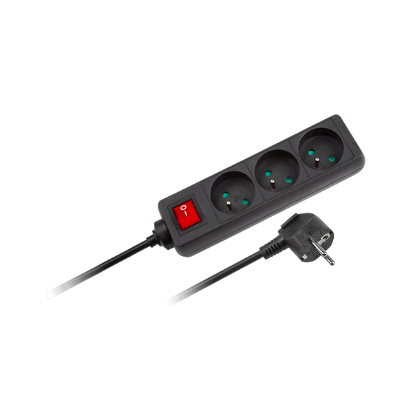 PRZEDŁŻACZ SIECIOWY 3GN. 5M Z WŁĄCZNIKIEM