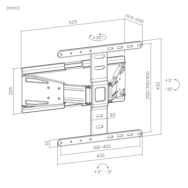 UCHWYT DO TV UNIWERSALNY KRUGER&MATZ KM1307 37-75"