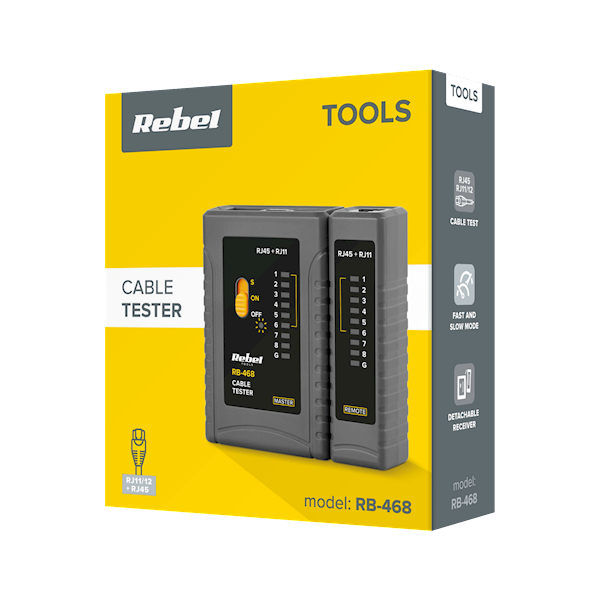TESTER LINI TELE.REBEL RB-468 RJ11, RJ12, RJ45