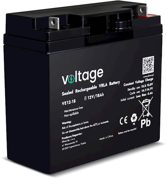 AKUMULATOR AGM VOLTAGE LONG LIFE 12V 18Ah VE12-18