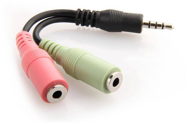 Adapter Jack 3.5 4-polowy - 2x Jack 3.5 3-polowy