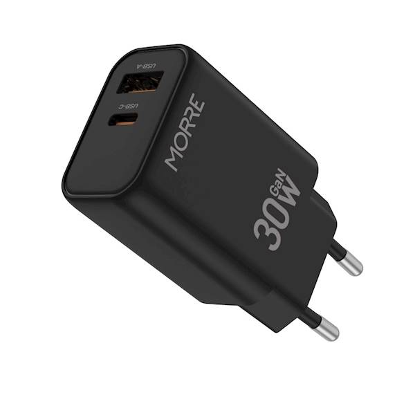 ŁADOWARKA SIECIOWA MORRE M301 30W GaN CZARNA