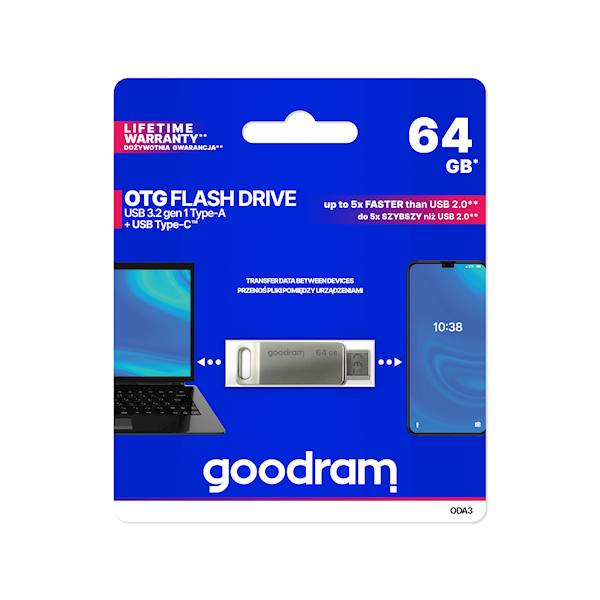 PENDRIVE GOODRAM USB - USB C 64GB